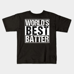 World's Best Batter Baseball Softball Novelty Bat T-Shirt Kids T-Shirt